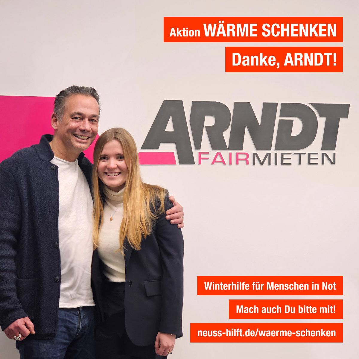 Aktion Wärme Schenken: Danke, ARNDT! - NEUSS HILFT E.V.