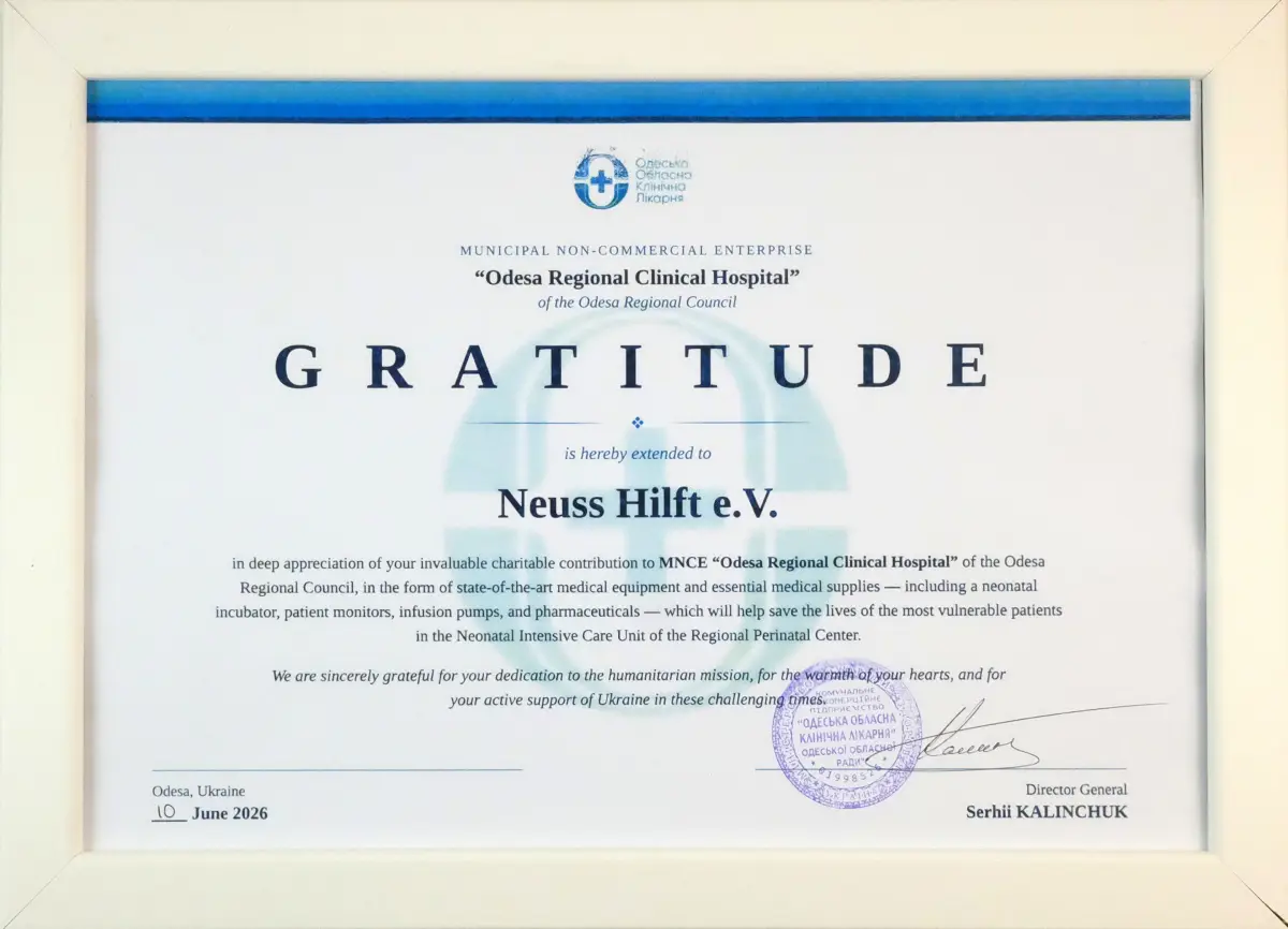 neuss-hilft-dankesurkunde-ukraine-internat-krankenhaus-odessa